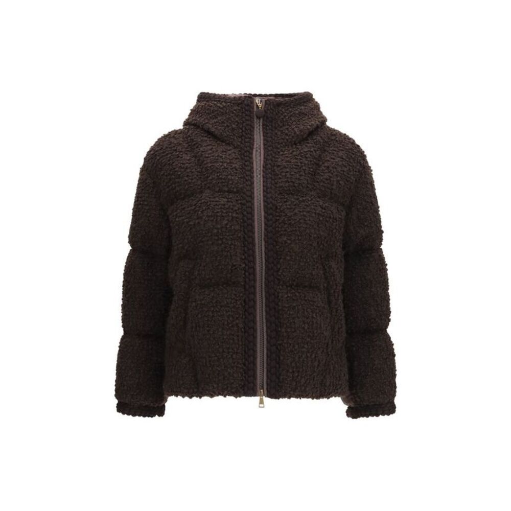 Moncler Brown Wool Oves Aries Full-Length Women's Jacket